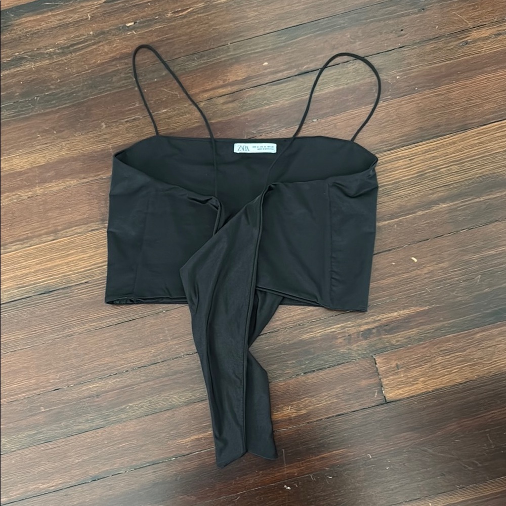 Zara Elegant Black Spaghetti Strap Top